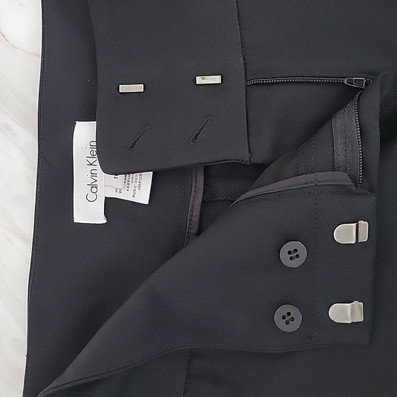 Calvin Klein Wool Black Wide Trousers - Picture 8 of 8